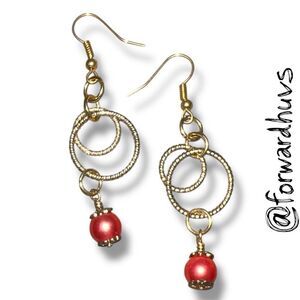 Bundle Sale 3 for $15 | Gold Tone Dangle Earrings with Pink Bead